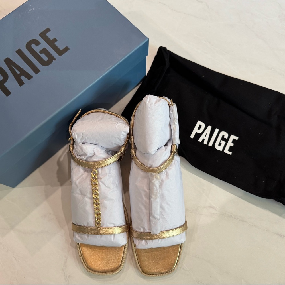 PAIGE RUMI Gold Chain Detail Women's Sandals